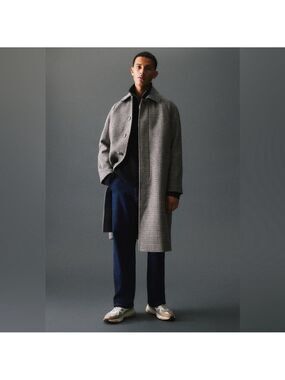H&M Wool Blend Heritage Houndstooth Car Coat